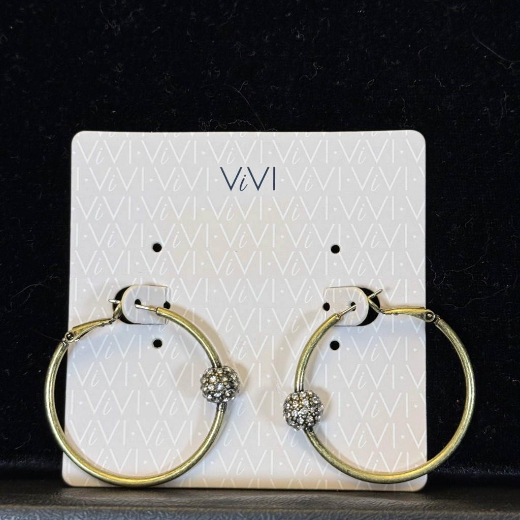 Vivi Gold Hoop Earrings With Silver Accents 9$